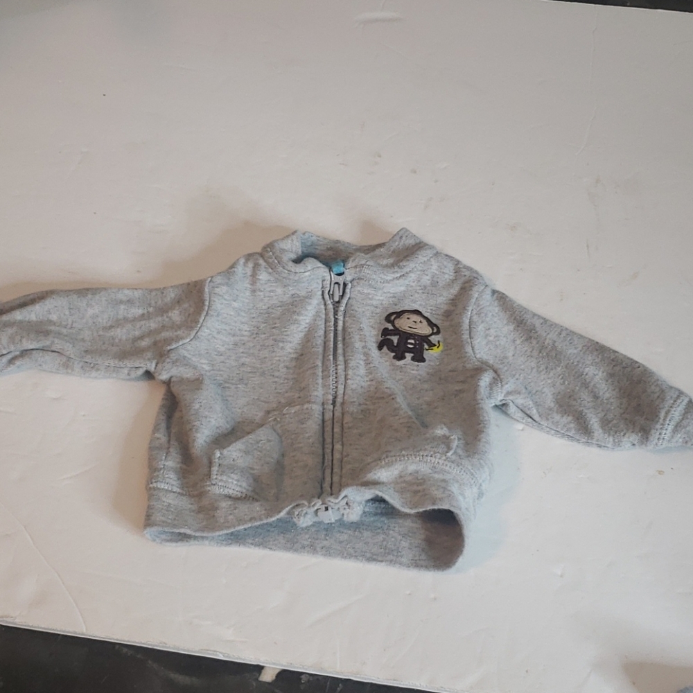 🖤5/$12 Carter's Gray Monkey Sweatshirt Newborn